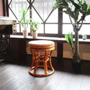 ラタン回転スツール